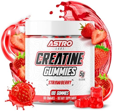 Creatine Gummies for Men & Women - 5g per Serving, Increase Strength, Muscle Gain, Recovery, Endurance - Vegan, Gluten-Free, Low Sugar Creatine Monohydrate Gummies - Strawberry (100 Count) - Image 2
