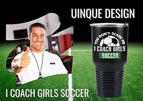 Onebttl Soccer Coach Gifts, Funny Gift Idea for Appreciation, Christmas, Birthday, 30oz Stainless Steel Insulated Travel Mug - I Coach Girls Soccer - Image 4