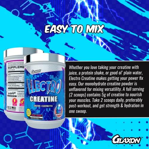 Glaxon Electro Creatine Monohydrate Powder with Electrolytes for Hydration and Absorption - 30 Servings (Naked - Unflavored) - Image 7