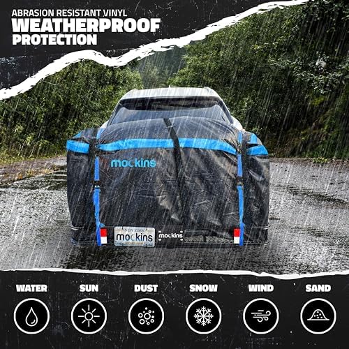 Mockins 60"x24"x6" XL Heavy Duty Trailer Hitch Cargo Carrier Hitch Mount |500lb Cap. Folding Receiver Hitch Cargo Rack w/Waterproof Soft Sided 25 CuFt Hitch Cargo Carrier Bag |2" Cargo Hitch Receiver - Image 3