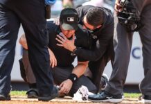 MLB umpire Nick Mahrley out another week with concussion