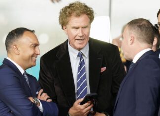 Actor Will Ferrell attends Leeds-Burnley Championship match