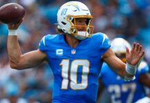 Chargers QB Justin Herbert questionable with high ankle sprain