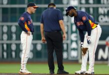 Astros’ Yordan Alvarez (knee) won’t play in Mariners series