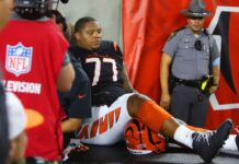 Source: Bengals OT Brown out for season with ruptured knee tendon