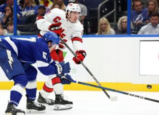 Skyler Brind’Amour plays 1st game coached by father, Rod