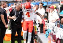 Chiefs place leading receiver Rashee Rice (knee) on IR