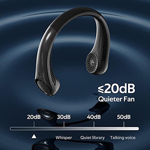 Portable Neck Fan, Hands Free Bladeless 360° Cooling Personal Fan,Wearable Quiet Fan for Outdoor Indoor, Gifts for Men Women, 4000mAh Battery Operated, USB Rechargeable, 3-Speeds(Black Graffiti) - Image 5