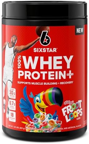 Six Star Whey Protein Powder Plus | Muscle Building & Recovery Plus Immune Support | Muscle Builder for Men & Women | Kellogg’s Froot Loops Flavor | 1.8lb - Image 2