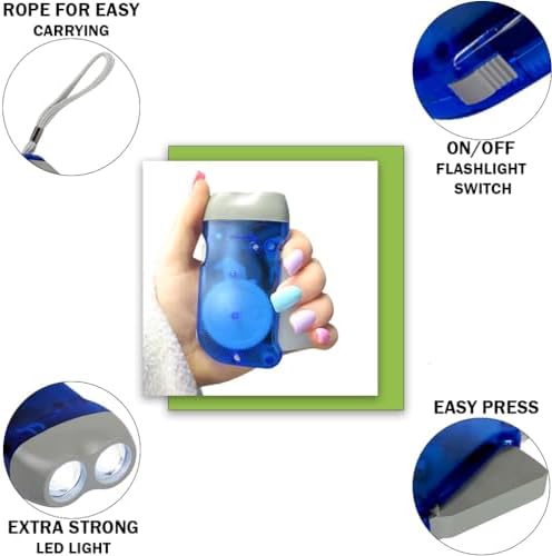 Evelots Hand Crank Emergency Flashlights -48 Pack- Camping , Home , Car - Double LED Bright Lights - Great for Hiking , Outdoor Sports , Power Outage Easy to Use - Image 5