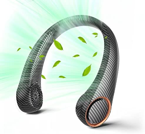 Portable Neck Fan, Hands Free Bladeless 360° Cooling Personal Fan,Wearable Quiet Fan for Outdoor Indoor, Gifts for Men Women, 4000mAh Battery Operated, USB Rechargeable, 3-Speeds(Black Graffiti) - Image 2