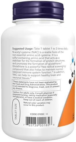 NOW Foods Supplements, NAC (N-Acetyl-Cysteine) 1,000 mg, Free Radical Protection*, 120 Tablets - Image 4