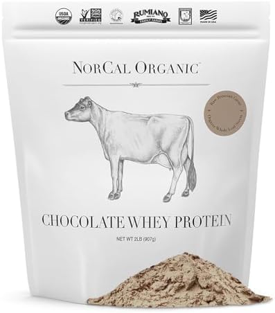 NorCal Organic Chocolate Whey Protein - 2lbs | 100% USA Grass-Fed, USDA Certified | Naturally Flavored with Raw Cacao from California Family Farms - Image 2