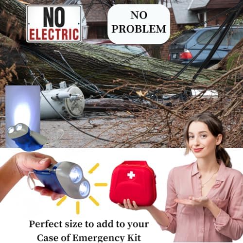 Evelots Hand Crank Emergency Flashlights -48 Pack- Camping , Home , Car - Double LED Bright Lights - Great for Hiking , Outdoor Sports , Power Outage Easy to Use - Image 6