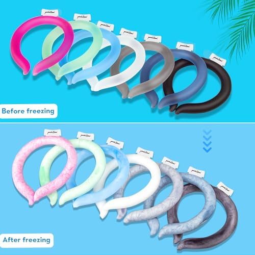 2PCS Neck Cooling Tube, Reusable Ice Neck Cool Ring Wearable Body Cooling Products for Indoor Outdoor, Neck Coolers for Hot Weather - Image 8