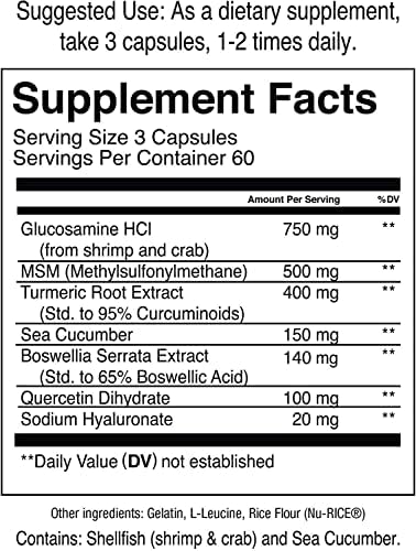 Jocko Fuel Joint Support Supplement - Glucosamine MSM for Joint Pain, Mobility, & Flexibility w/Turmeric & Boswellia (180 Capsules) - Image 3