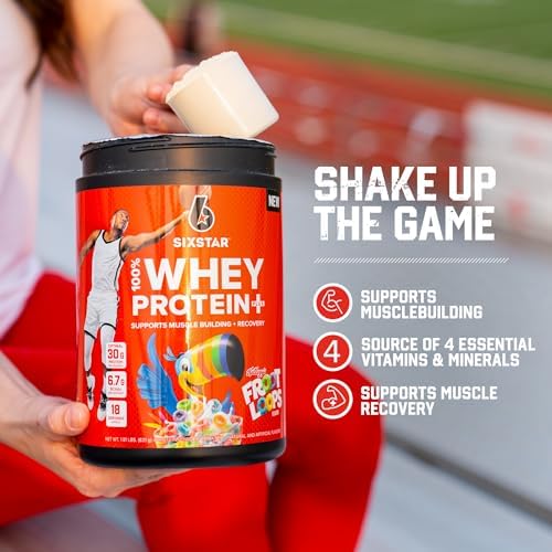 Six Star Whey Protein Powder Plus | Muscle Building & Recovery Plus Immune Support | Muscle Builder for Men & Women | Kellogg’s Froot Loops Flavor | 1.8lb - Image 6