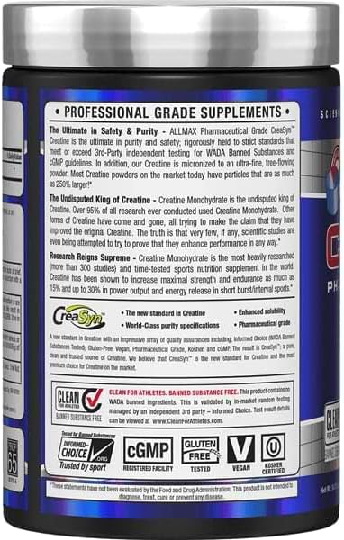 ALLMAX Essentials CREATINE - 400 g Powder - Improves Performance & Training Intensity - Vegan & Gluten Free - 80 Servings - Image 7