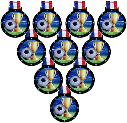 Express Medals Various 10 Pack Styles of Soccer Award Medals with Neck Ribbons Trophy Award Prize Gift - Image 2