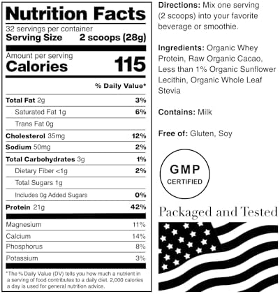 NorCal Organic Chocolate Whey Protein - 2lbs | 100% USA Grass-Fed, USDA Certified | Naturally Flavored with Raw Cacao from California Family Farms - Image 4