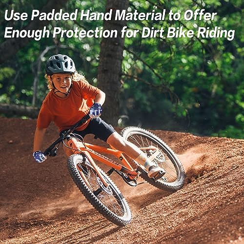 FIGNER Ten Kids Junior Cycling Gloves Outdoor Sport Road Mountain Bike, Fit Boy Girl Youth Age 2-11, Gel Padding Bicycle Half Finger Pair - Image 5
