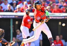 Lane Thomas’ homer propels Guardians past Tigers in ALDS opener