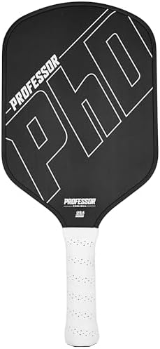 Professor PhD Raw Carbon Fiber Premium Pickleball Paddle Racket - USA Pickleball Approved - Honeycomb Core - Power & Control - Image 2