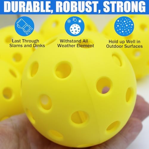 Magicorange Pickleball Balls, 20 Pack 40 Holes Outdoor Pickleballs, High Elasticity & Durable Pickle Balls for All Style Pickleball Paddles - Image 4