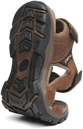 FLARUT Men's Athletic Sandals Sport Outdoor Hiking Sandals Open Toe Leather Walking Sandals Beach Water Shoes - Image 6