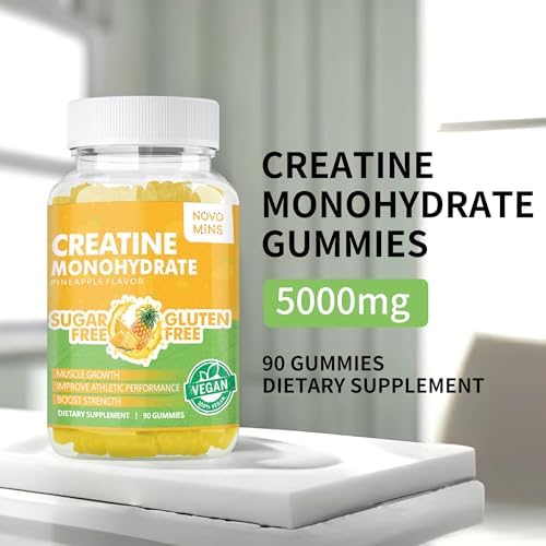 Creatine Monohydrate Gummies 5000mg for Men & Women, Chewables Creatine Monohydrate for Muscle Strength, Muscle Builder, Energy Boost, Pre-Workout Supplement(90 Count)-Pineapple Flavor - Image 7