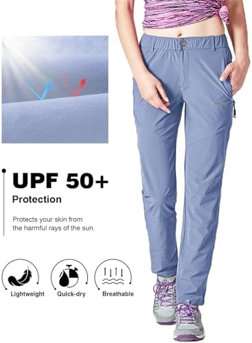 Rdruko Women's Outdoor Hiking Pants Lightweight Quick Dry Water Resistant Travel Fishing Pants with Pockets - Image 4