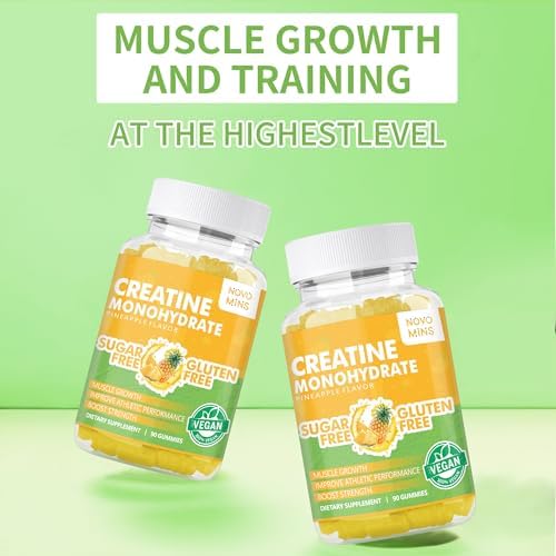 Creatine Monohydrate Gummies 5000mg for Men & Women, Chewables Creatine Monohydrate for Muscle Strength, Muscle Builder, Energy Boost, Pre-Workout Supplement(90 Count)-Pineapple Flavor - Image 5