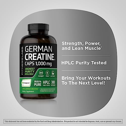 Fitness Labs German Creatine Capsules 1000mg | 300 Count | Monohydrate Fitness Supplement | Non-GMO, Gluten Free - Image 5