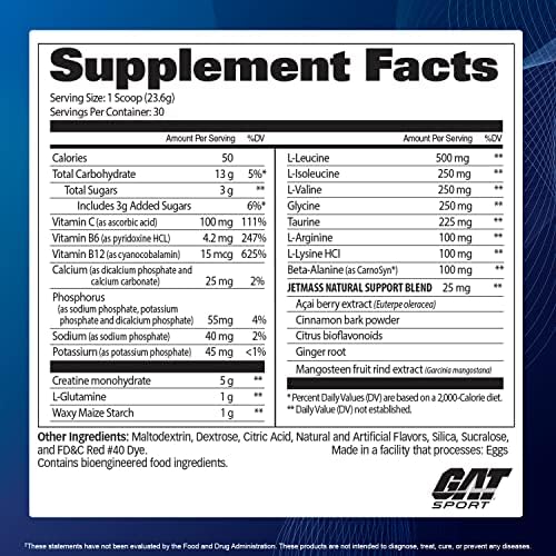 GAT SPORT JetMass Fact-Acting Volumizing Creatine System, 30 Servings (Tropical Ice) - Image 7