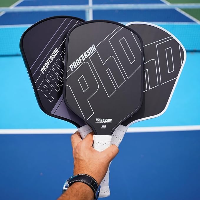 Professor PhD Raw Carbon Fiber Premium Pickleball Paddle Racket - USA Pickleball Approved - Honeycomb Core - Power & Control - Image 7