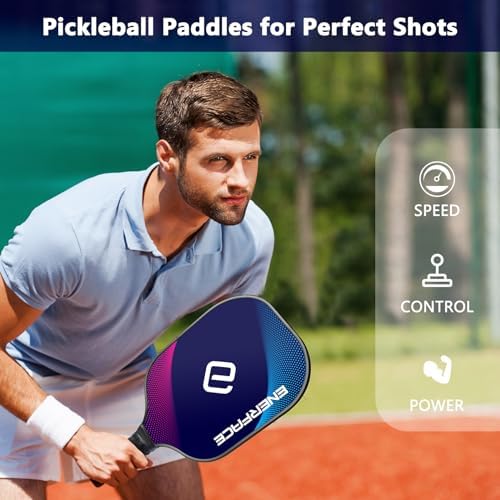 Pickleball Paddles Set of 4: Ergonomic Grip Wooden Pickleball Rackets with 4 Cooling Towels, 4 Pickleball Balls and Carry Bag, Pickleball Set for Men Women (Yellow+Green/Blue+Pink,4 Pack) - Image 3