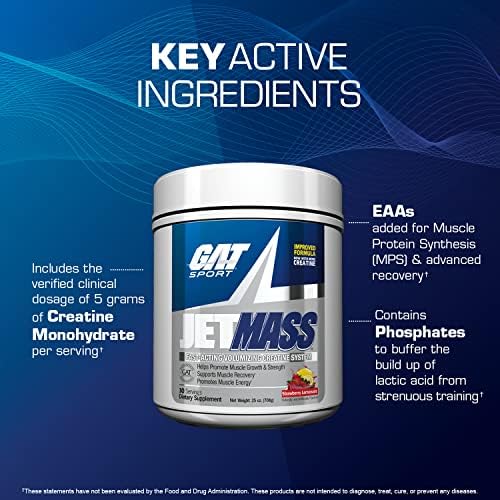 GAT SPORT JetMass Fact-Acting Volumizing Creatine System, 30 Servings (Tropical Ice) - Image 4