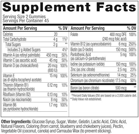 OLLY Women's Multivitamin Gummy, Vitamins A, D, C, E, Biotin, Folic Acid, Adult Chewable Vitamin, Berry Flavor, 45 Day Supply - 90 Count (Packaging May Vary) - Image 10