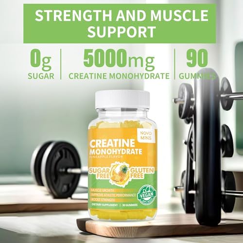 Creatine Monohydrate Gummies 5000mg for Men & Women, Chewables Creatine Monohydrate for Muscle Strength, Muscle Builder, Energy Boost, Pre-Workout Supplement(90 Count)-Pineapple Flavor - Image 6