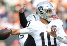 Raiders turn to Desmond Ridder in loss, but QB job not his yet
