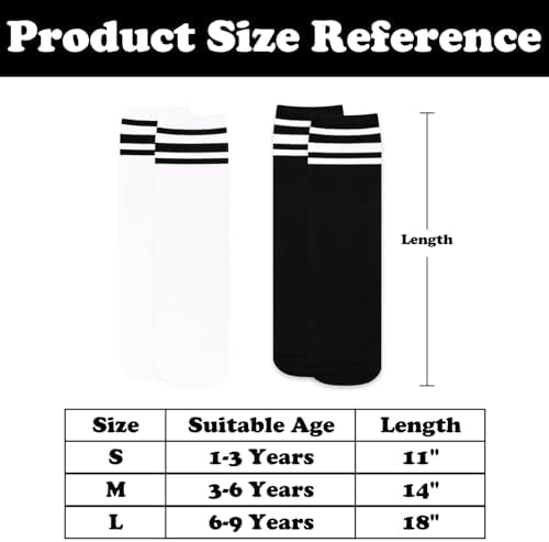 Kids Soccer Socks Toddler Soccer Socks Girls Boys Soccer Socks Kids Tube Socks with Stripes Toddler Knee High Socks - Image 7