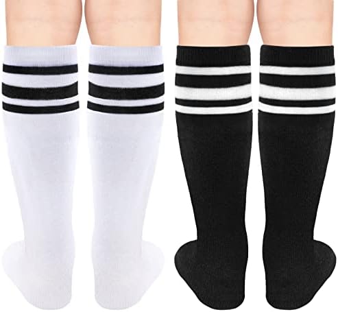 Kids Soccer Socks Toddler Soccer Socks Girls Boys Soccer Socks Kids Tube Socks with Stripes Toddler Knee High Socks - Image 6