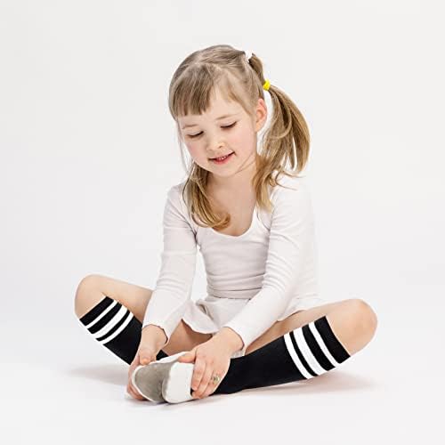 Kids Soccer Socks Toddler Soccer Socks Girls Boys Soccer Socks Kids Tube Socks with Stripes Toddler Knee High Socks - Image 3