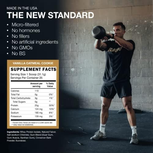 RAW Whey Isolate Protein Powder, Vanilla Oatmeal Cookie (CBUM Itholate Protein) - 100% Grass-Fed Sports Nutrition for Muscle Growth & Recovery - Low-Fat, Low Carb, Naturally Flavored - 25 Servings - Image 6