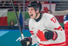Celebrini leads Canada’s rout in Olympic men’s hockey opener