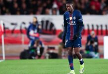 Ousmane Dembélé exits in first half of PSG win over Monaco