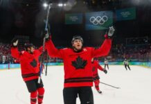 MacKinnon’s late goal sends Canada to Olympic gold medal game