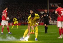 Nottingham Forest targeted with fireworks, advance in Europa League