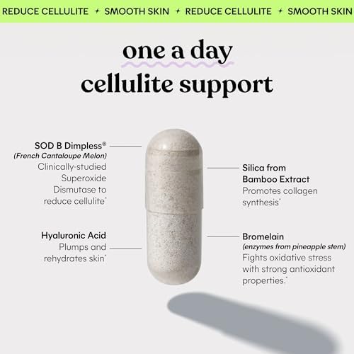 Lemme Smooth Anti Cellulite Capsules for Women, Smooth Legs & Thighs, Reduce Cellulite & Crepey Skin w/Clinically Studied SOD & Silica (1 Month Supply 30 ct) - Image 4