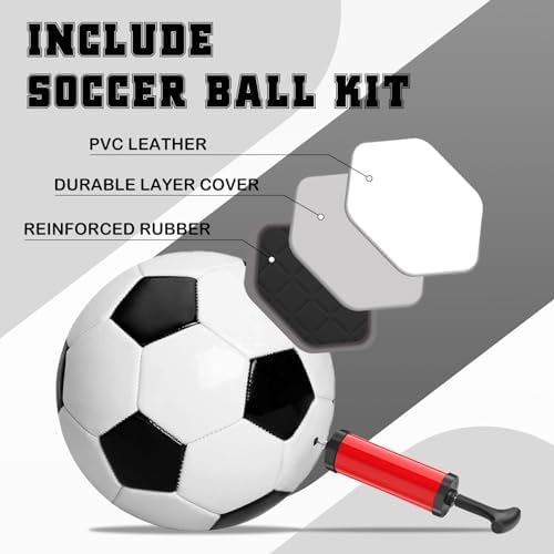 6x4FT Kids Soccer Goal for Backyard Set Portable Soccer Goal with Ball Pump and Cones Soccer Net Set of 2 Training Equipment Outdoor Sports Gift - Image 5